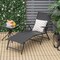 2 Pieces Foldable Chaise Lounge Chair With 2-position Footrest